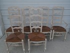 Set 6 Dining Chairs Drexel French In The Country Manner Ladder Back Rush Six