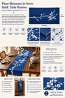 Handmade Indigo Batik Table Linen Set    Plum Blossom Runner  Placemats   Coasters