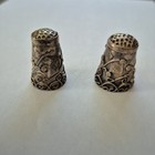 2 Vintage Ornate Thimbles Silver Taxco Mexico Sewing Filigree
