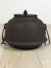 S295 Kamashi Hatakeyama Shunsai Sasume Mon Shape Tea Kettle With Box
