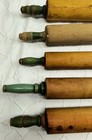 Lot Of 5 Green Handle Wooden Rolling Pins Primitive Country Farmhouse Rustic 