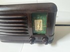 Vintage Packard Bell Model 5f Tube Radio Brown Bakelite  works Great  