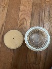 Vintage Hobnail Powder Jar With Wooden Lid