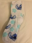 Disney Stitch 3 Pairs Ankle Socks Shoe Size 4-10 Light Blue white