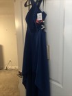 Blue Elegant Evening Gown prom With Rim Stones On The Sides 