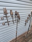 2x Vintage Iron Wedding Candle Floor Standing Candelabra Church 7 Light 57 - 78   