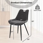 Dining Chair Set Of 4 Soft Velvet Upholstered Kitchen Chairs W  Metal Legs