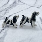 Bone China Springer Spaniel Dog Figurines - Black And White Figurines