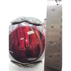 2 Rare Vintage Mcm Glass Balls W Decorative Features  Ruby Red   Gold Tort Shell