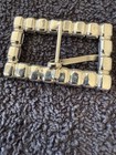 Vintage Rhinestone Shoe Buckle     Clear Baguette Stones     2    Single