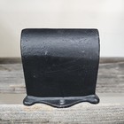 Vintage  Black Cast Iron Match Box With Lid   holder   wall Mount