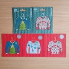 Set Of 5 Starbucks Ugly Sweater 2016 2017 Special Edition Xmas Hanger Gift Cards
