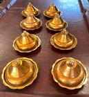 Vintage Turkish Hammered Copper Sahans Serving Dishes W  Lids Set Of 8 Scalloped
