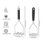  2pc Stainless Steel Potato Masher Heavy Duty Kitchen Tool 10 24   