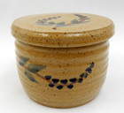 Vintage Signed Art Pottery Glazed Stoneware Butter Bell Crock Butter Keeper