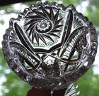 Rare Antique Mckee Aztec Star 9 25  Clear Pressed Glass Footed Chalice Vase Star