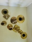 Vintage Brass Candle Holder Candlestick Lot Of 5 Collection Variety