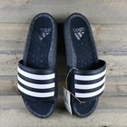 Adidas Adilette Boost Slides Men s Comfort  Sandals Slides  Black White Nib