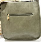 Jen   Co Women   s Green Vegan Leather Crossbody Woven Shoulder Bag Purse