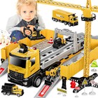 Construction Toys Truck Crane For Kids  Race Track Eject Car Set Excavator