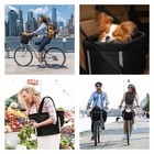 Anzome Bike Basket  Folding Small Pet Cat Dog Carrier Front Removable Bicycle   