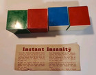 Vintage 1967 Instant Insanity Parker Brothers Toy Game Puzzle With Instructions