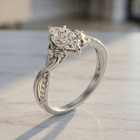 14k White Gold 1 78ct Marquise Lab-created Diamond Women   s Twist Engagement Ring