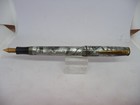 Merlin Vintage Gray Swirl Button Fill Fountain Pen--working--flexible Fine Nib