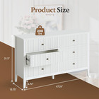 White 6 Drawer Dresser For Bedroom  Modern Double Chest Of Drawers 47  Wide  Woo