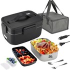 12v 24v Electric Heating Lunch Box Portable Bento Travel Food Heater Car Plug Us