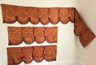 Antique 3pc French Silk Damask Fabric Canopy Bed Pelmet Hanging Curtain Valance