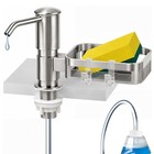 Kitchen Sink Soap Dispenser Pump With Sponge Holder  Brushed Nickel  39  Tube Ki