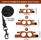 3 Pack Bearded Dragon Harness And Leash Set  3 Sizes Adjustable Soft Leather Liz