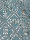 Vtg Finely Crocheted Tablecloth 62  X 76  Blue-green Pattern Intricate Bedspread