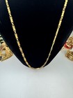 Vintage French Art Nouveau Gold Plated And Brass Necklace 22  Long