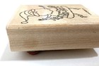 Ho Ho Ho Santa Claus Rubber Stamp Wood Mount Stampin Up 2 25x2 5  Christmas