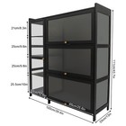 Bamboo Display Cabinet Storage Cabinet With Doors Black Showcase For Entryway