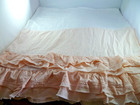 Pottery Barn Kids Bed Skirt  Pale Pink Crib 28 X52 X 16  2 Tiered Ruffle Cotton