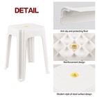 6 12-pack 18 7 Inch Height Home Plastic Seat Stool Square Stackable Chair  White