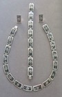 Vintage Taxco Mexico Sterling Heavy Necklace Bracelet And Earrings Set 87 5 Gram