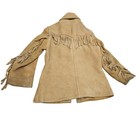 Vintage 70s Jansha Tanning Co  Suede Leather Fringe Jacket Western Coat Kids 7-8