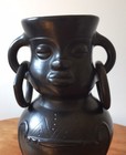 Vintage Colombian Hand Made Black Art Pottery Vase From 1960s