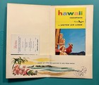 Vintage 1956 United Airlines Onboard Information Packet For Hawaii With Menu