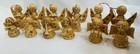 Set Of 12 Vintage Wooden Musical Angels Christmas Tree Ornaments - 2 Sizes
