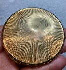 Vintage Melissa Gold-tone Engine-turned Powder Compact W rhinestones Rare Mint