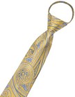  Zipper Ties For Men Pre-tied Tie Set Silk Paisley Adjustable Necktie Yellow