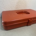 Vintage Wilson Mfg Corp Sewing Box Thread Organizer Burnt Orange 13 x8 25 x2 