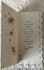 Unused Anniversary Pink Roses Basket Scallop Edge Vtg Greeting Card 1950s 1960s