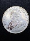 1921 Straits Settlements 50c Silver Coin King George V - Good Condition