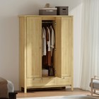 Homcom Wardrobe Closet With 3 Doors And 2 Drawers Bedroom Armoire Natural